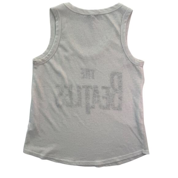 The Beatles Logo Tank Top Women's Small White Black - Picture 4 of 6